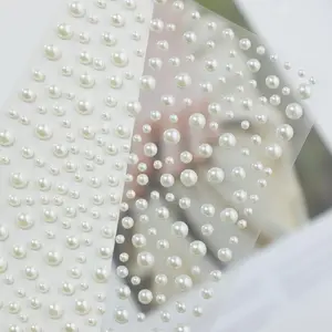 Faux Pearl Decorative Sticker, Glitter Faux Pearl Sticker, DIY Face Body Decoration Sticker, Makeup Accessories for Women & Girls, Beauty Products, Diverse Sizes