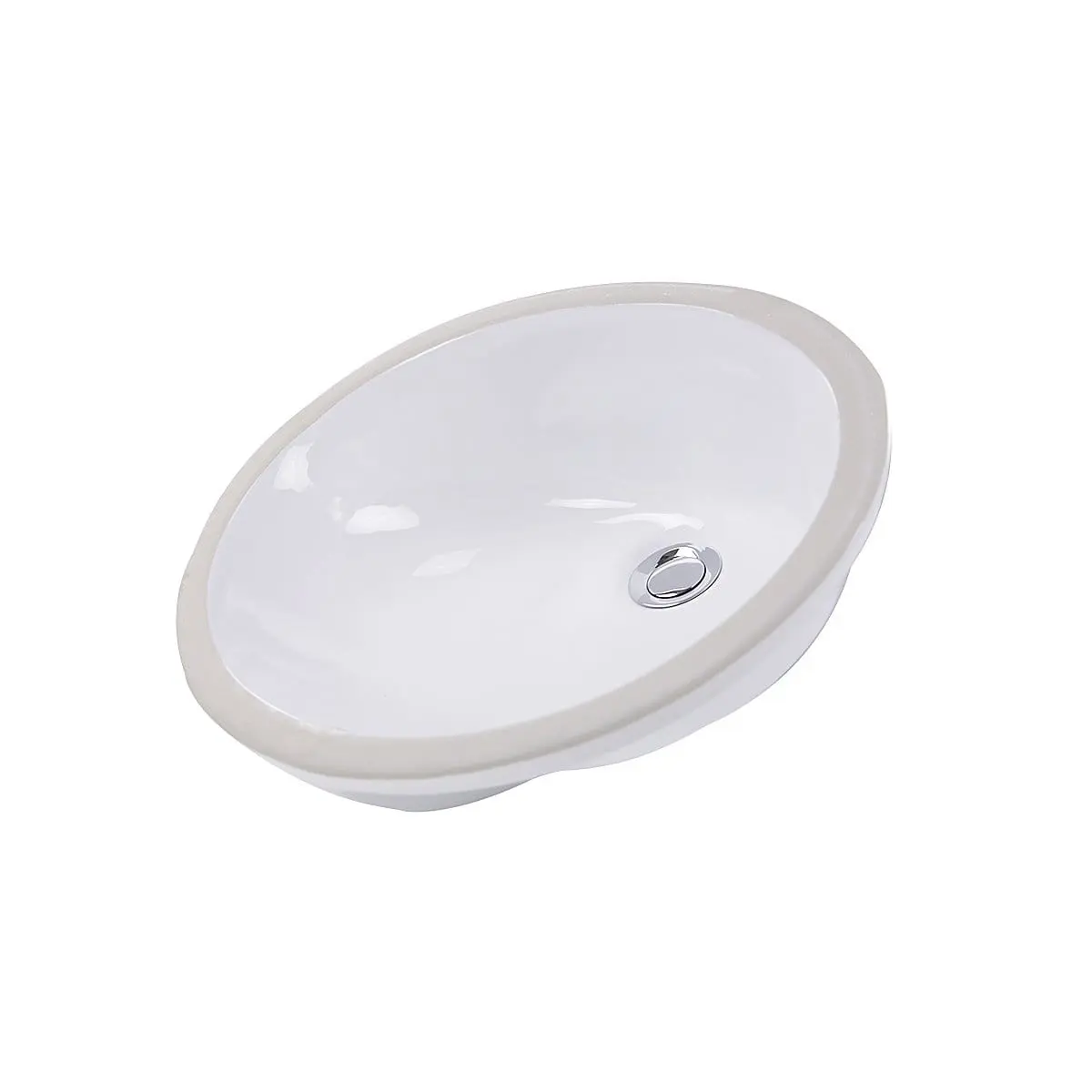 Nantucket Glazed Bottom Undermount Oval Ceramic Sink In White - GB-17x14-W