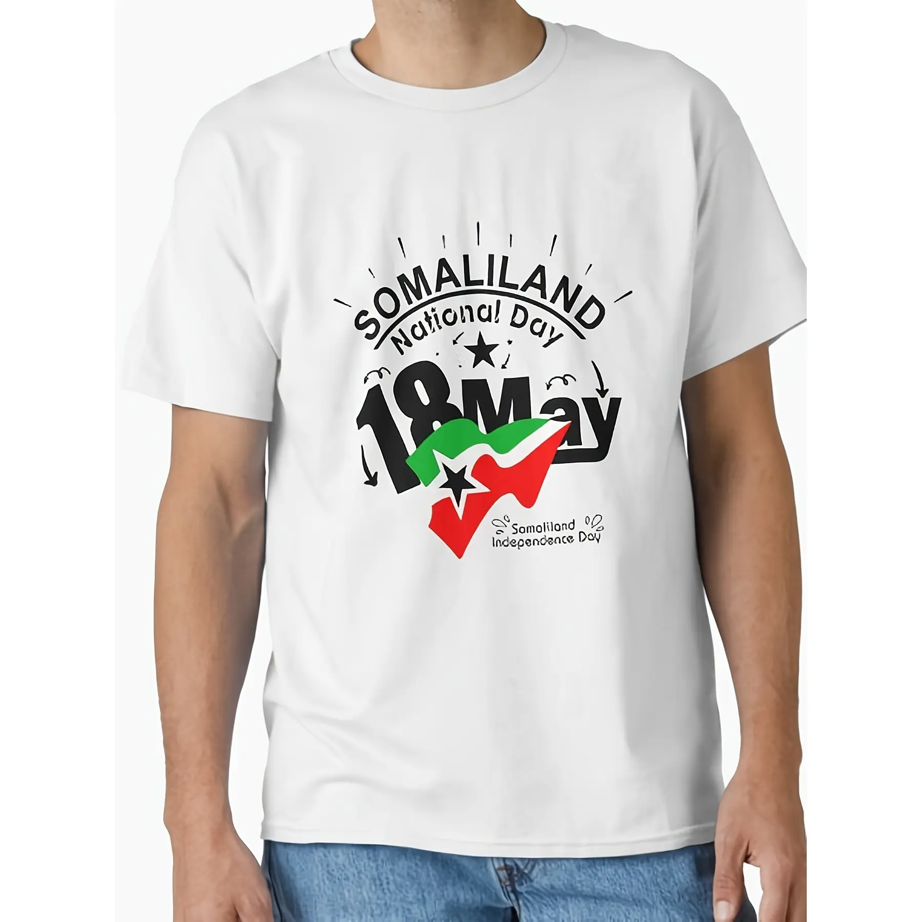 Item preview, Somaliland 18 may 30th anniversary o unisex soft cotton short sleeve t shirt, vintage graphic casual tee for men women teens, perfect birthday holiday gift for camping travel gym daily street  wear