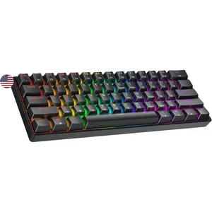 GK61 SE 60% | Mechanical Gaming Keyboard | 61  Multi Color RGB LED Backlit for PC/ Gamer | ANSI   Layout (Black, Mechanical Speed )