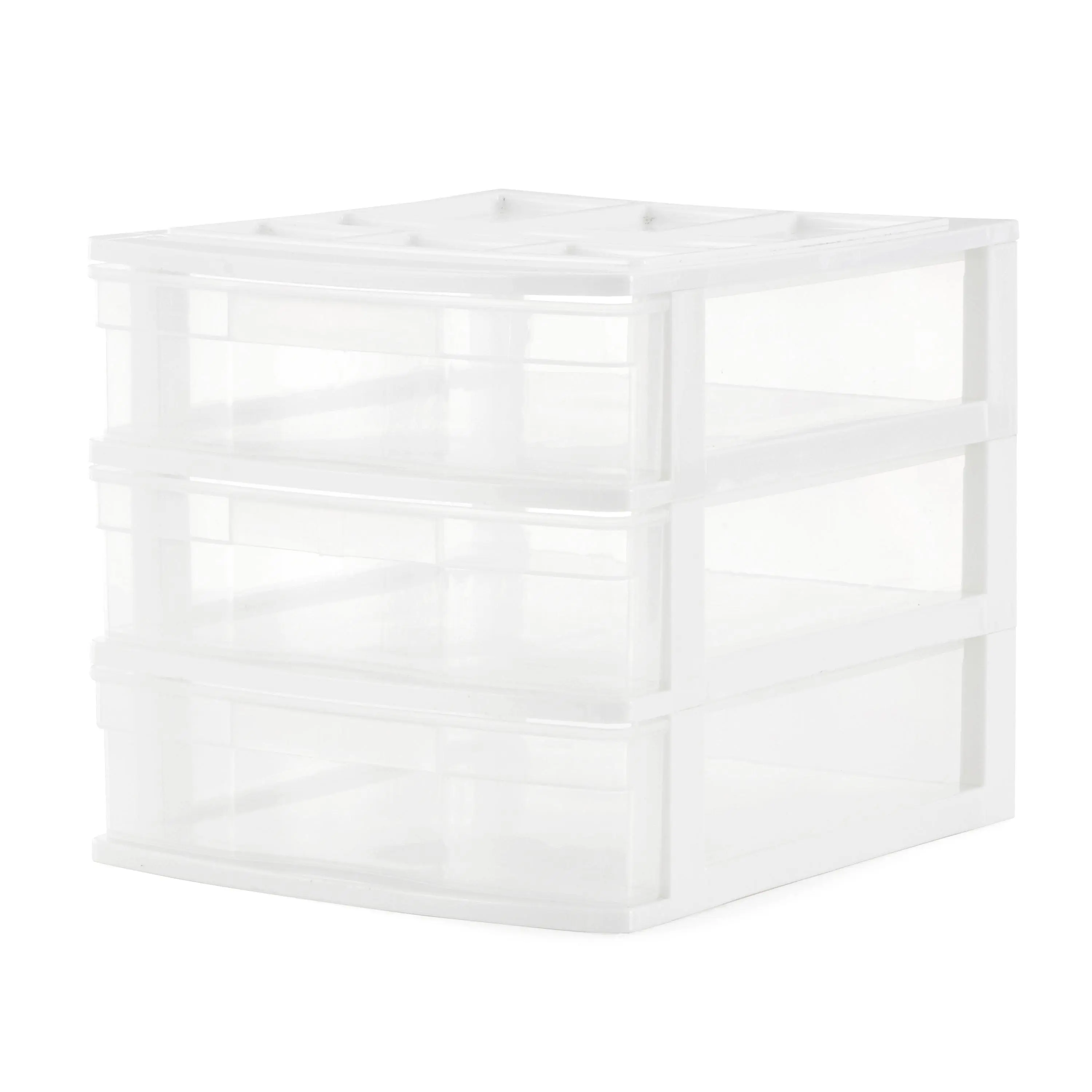 Gracious Living Mini 3 Drawer Desk & Office Organizer w/ Organization Top, White