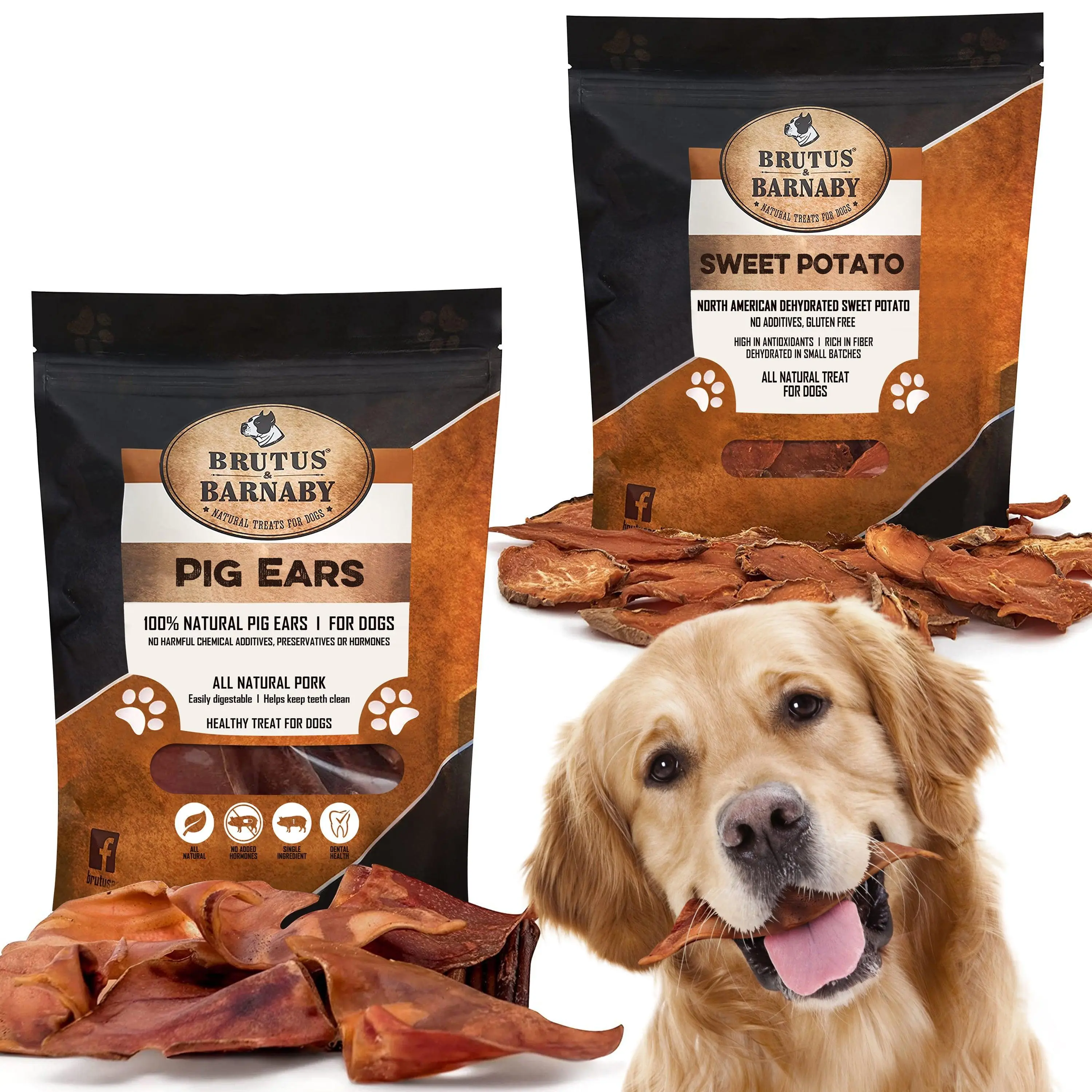 Whole Pig Ear (12-Count) + Sweet Potato Treats (14oz)