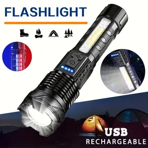 350 Lumens Versatile USB Rechargeable COB Floodlight Flashlight - Durable ABS Shell for Camping, Hiking & Emergencies
