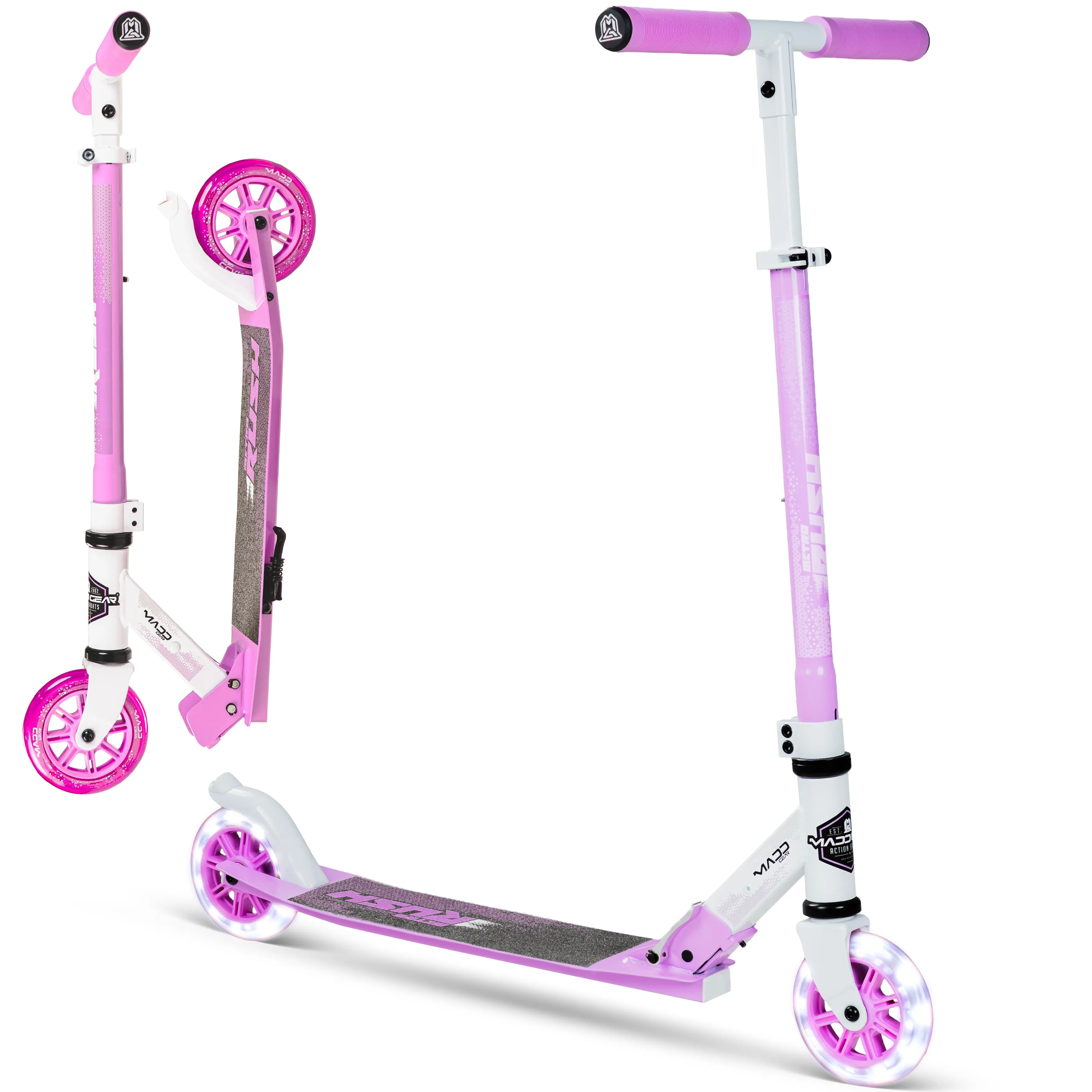 Madd Gear Rush 125 Light-Up Folding Scooter - Purple