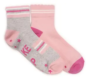 MUK LUKS Women's Set of 2 Quarter Crew Compression Studio Sock