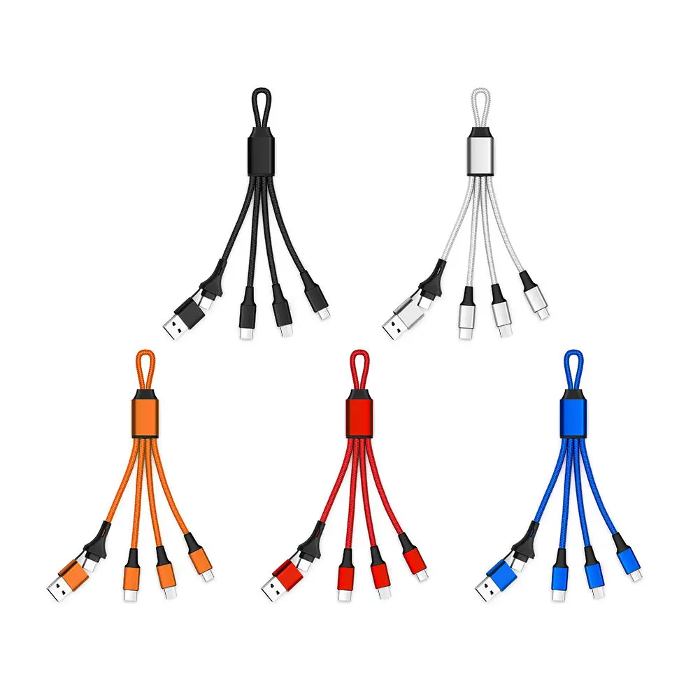 Keychain Mini Multi Charging Cable 15CM Short USB To Type C Fast Data Sync Cord For Mobile Phone And Portable Power Bank Daily Outdoor Carry