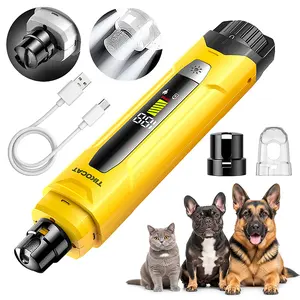 TIKOCAT Dog Nail Grinder ,Ultra Quiet Pet Nail Trimmer with 4 LED Lights for Better Visibility, Low Noise Grooming Kit with Dust Collector, 6 Speeds for Small Medium Large Dogs & Cats
