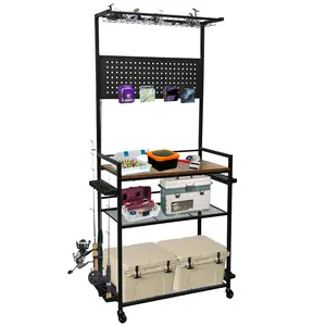 Fishing Rod Holders for Garage, Heavy Duty Wall & Ceiling Mount Rod Rack for Indoor Storage, Space-Saving Fishing Pole Organizer for 6-10 Rods, Durable Fishing Gear Display Stand for Shed & Home, Easy Installation, Gift for Men & Anglers