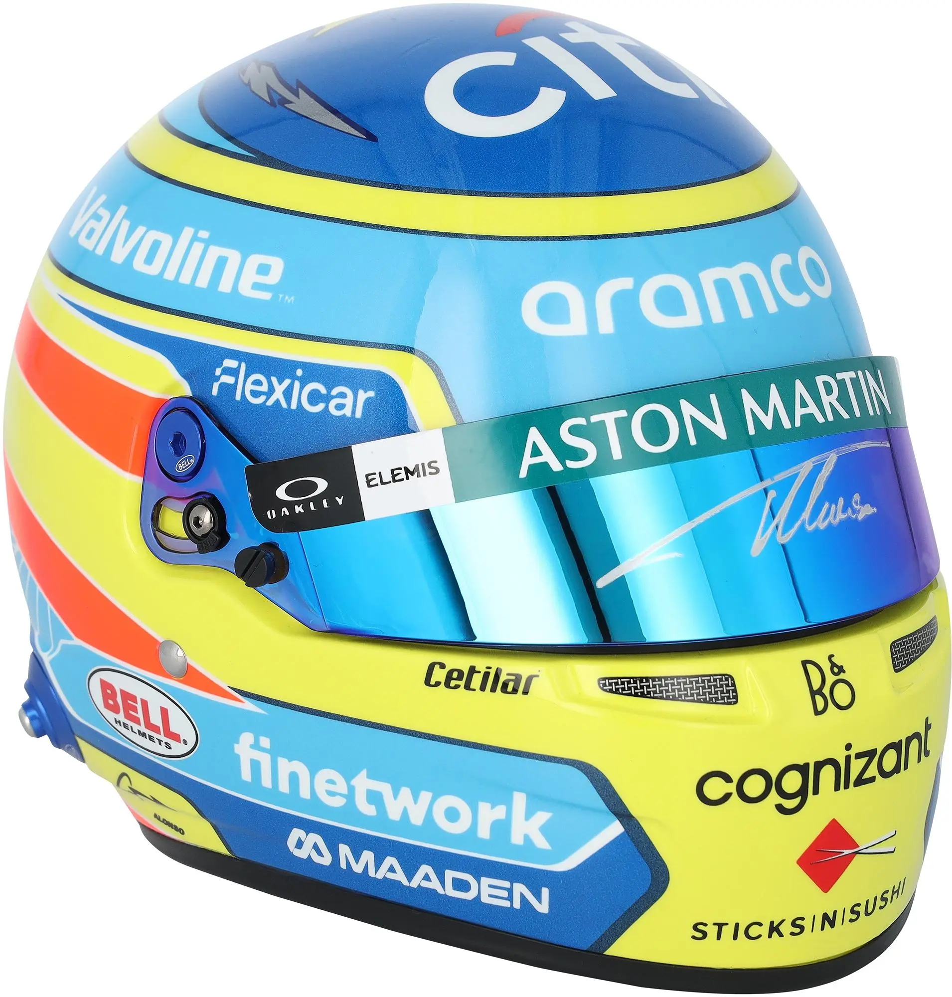 Fernando Alonso Aston Martin Autographed 2025 Bell 1:2 Scale Helmet - Fanatics Authentic Certified