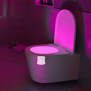 Creative 8-color Fixed Toilet LED Lights, Motion-Sensor Toilet LED Ambient Lighting, Ambient Decor Lighting, Decorative Lights, Gradient Color LED Lighting, Toilet Small Night Light, Bathroom Toilet Light, Bathroom Accessories