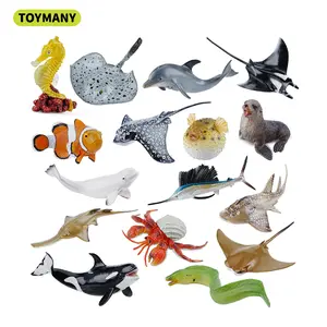 Toymany 16PCS Sea Animal Toy Set | Handmade Hand Painted Realistic Ocean Animal Figurines, Miniature Models for Kids, Toddler Learning Toy for Early Education & Montessori Sensory Play, Cake Decorations, Aquarium Decor, Desktop Ornament, Home Decor, Gift