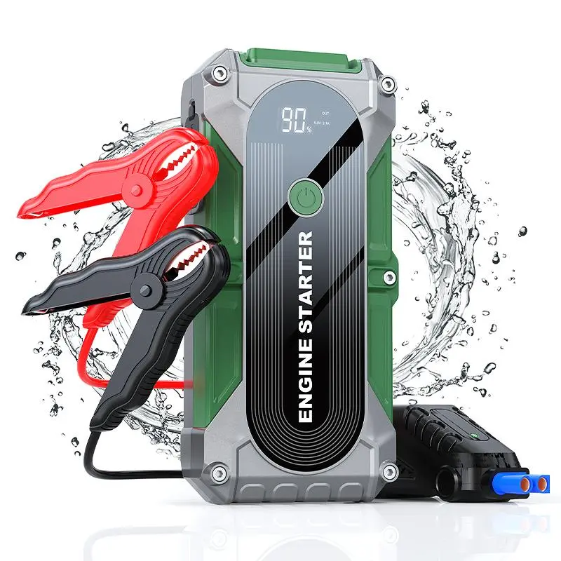 summerwins Portable 12V Car Jump Starter, 200A/400A Surge, LED Flashlight & USB Charger, Works -20°C to 60°C, Emergency Vehicle Car Accessory