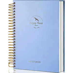 EGALE Meeting Notebook,8.5"x11" Professional Notebooks for Work - 240 Pages, A4 Size Project Planner, Spiral Meeting Agenda Organizer for Women Men, Large journal for Note Taking, Blue