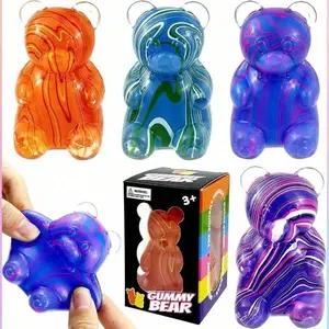 Colorful Gummy Bear and Candy Ball Design, Anxiety Relief and Focus Toy, Marshmallow Filled Squeeze Toy, Sensory Game and Stress Relief Ball