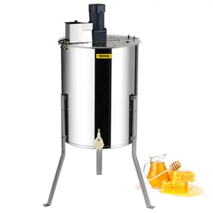 【Father's Day gift】VEVOR Electric Honey Extractor, 4/8 Frames Honey Spinner Extractor, Stainless Steel Beekeeping Extraction, Apiary Centrifuge Equipment with Height Adjustable Stand, Honeycomb Drum Spinner with Lid