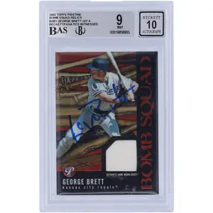 George Brett Kansas City Royals Autographed 2003 Topps Pristine Bomb Squad Relic #PBS-GB1 Beckett Fanatics Witnessed Authenticated 9/10 Card - Fanatics Authentic Certified