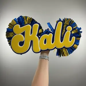 Custom Team Cheer Sign: Personalized Name, Pom Poms, Game Day
