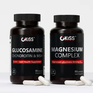 Okiss 1400mg Magnesium Complex & 2077mg Glucosamine Chondroitin MSM (2 Bottles, 30-Day Supply)