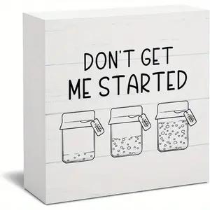 Funny Sourdough Kitchen Wooden Sign - Sourdough Baking Gifts for Women Bakers Mom, Don't Get Me Started Funny Sign 5x5 inch Home Decoration