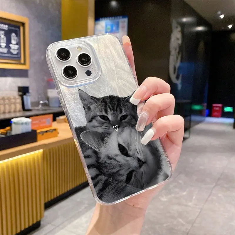 Cute Cat Aesthetic Tpu Phone Case for iPhone 6/7/8/x/XS/XR/XS Max, Anti-Drop Shockproof Full Coverage, Perfect Gift for Women and Girls