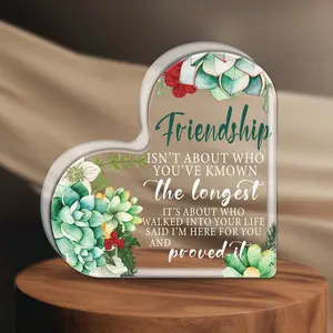 1pc Acrylic Heart-Shaped Souvenir Centerpieces Plaque Party Favor Home Decor, Best Friend Gift For Women, Thank You Best Friend, Best Friend, Birthday Gift, Happy Birthday Best Friend, Gift For Best Friend