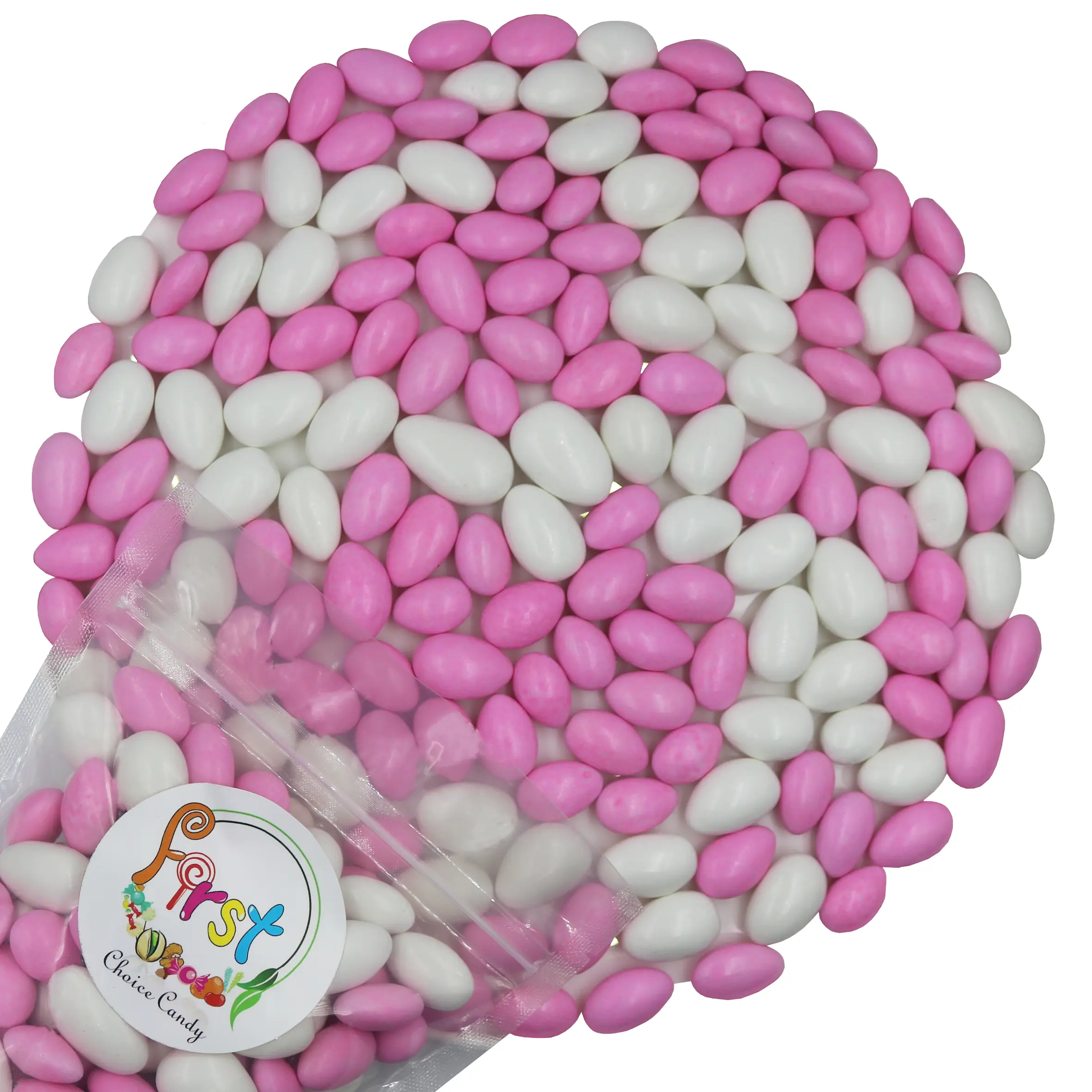 PINK & WHITE JORDAN ALMONDS CANDY 2LB BAG PINK & WHITE JORDAN ALMONDS CANDY 2LB BAG