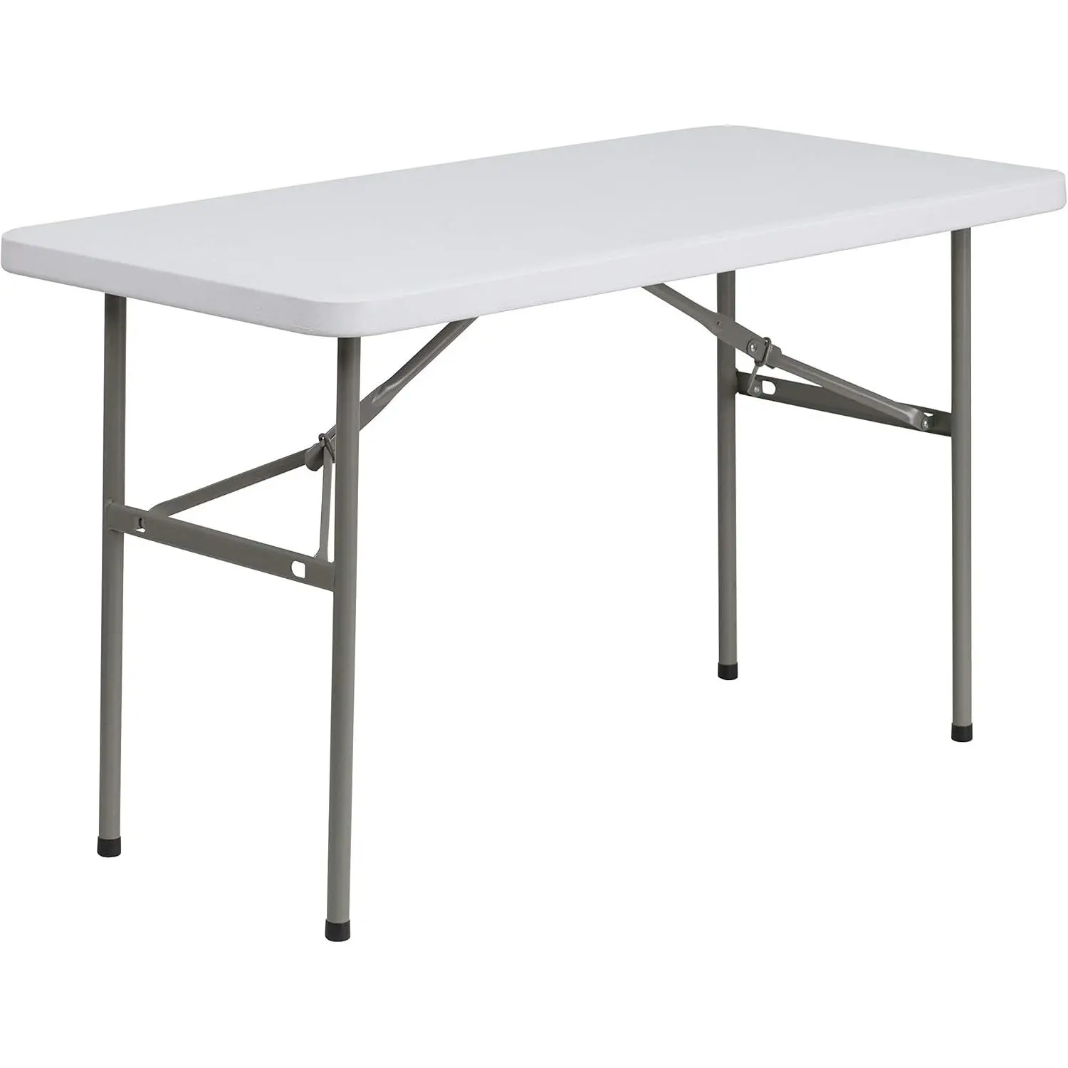 4' Rectangular Lightweight Foldable Plastic Table - Outdoor Dining & Patio Option for Wedding Reception, Indoor/Outdoor All-Occasion Events, White, Lightweight Foldable Table, Folding Tables, Outdoor Dining Table