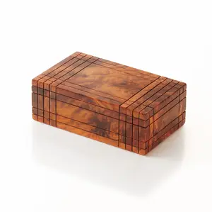 Yemma Goods Thuya Wood Burl Secret Puzzle Compartment Box TILAS For Your Valuable Small Objects and Secrets