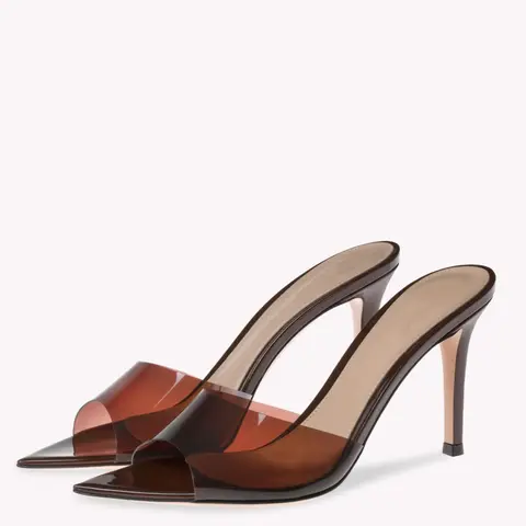 Fashionable Transparent Stiletto Sandals, Elegant Pointed Toe High Heel Sandals for Women, Summer Barefoot Shoes for Party, Daily Clothing Decor, Elegant Heeled Sandals