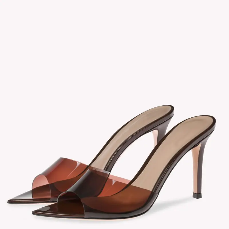 Fashionable Transparent Stiletto Sandals, Elegant Pointed Toe High Heel Sandals for Women, Summer Barefoot Shoes for Party, Daily Clothing Decor, Elegant Heeled Sandals