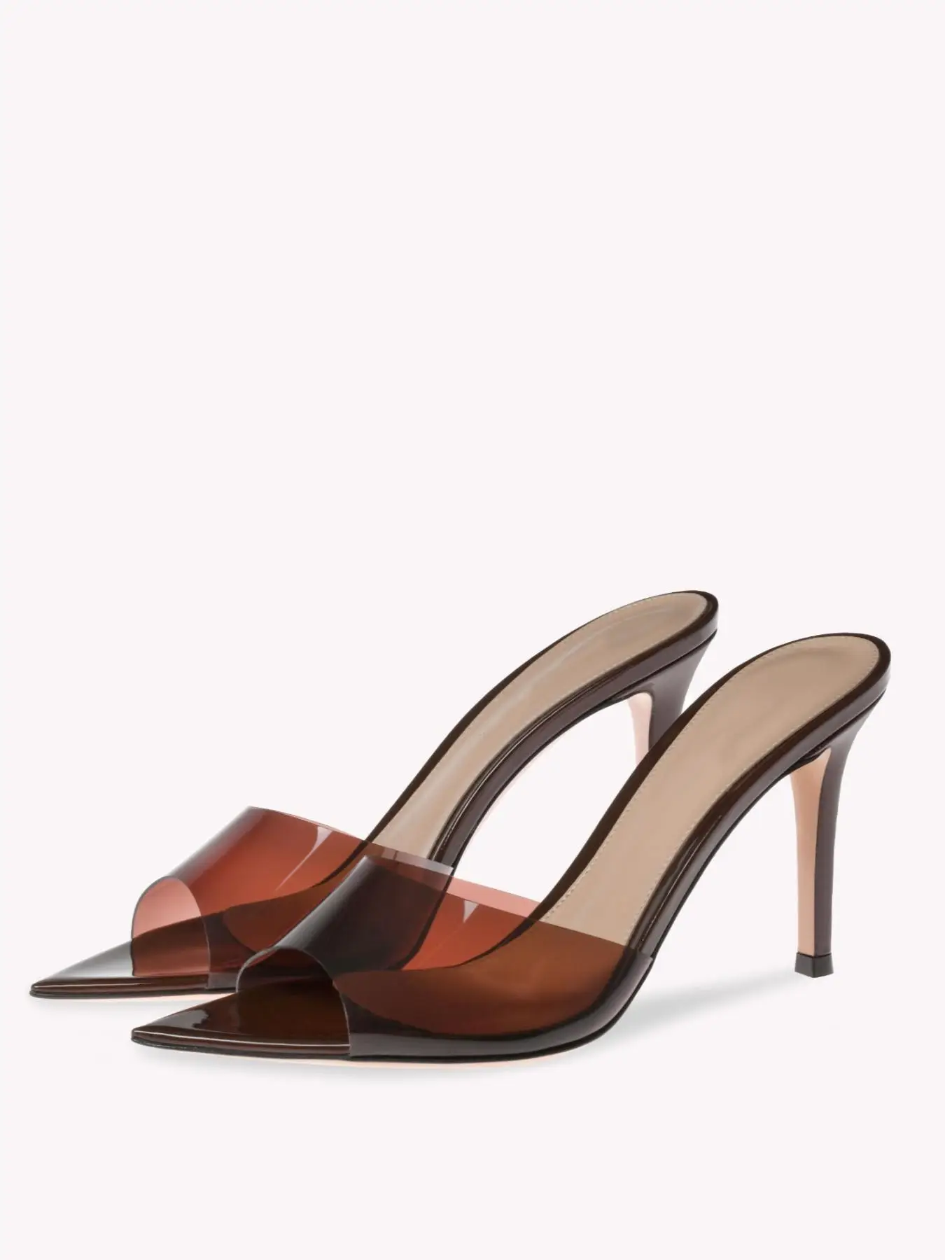 Fashionable Transparent Stiletto Sandals, Elegant Pointed Toe High Heel Sandals for Women, Summer Barefoot Shoes for Party, Daily Clothing Decor