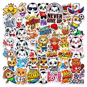 50 Adorable Animal Soccer Stickers, Suitable for Scrapbooks, Diaries, Laptops, Water Bottles, Car Decals, and Other Faith-based Designs-gifts with Positive Messages.