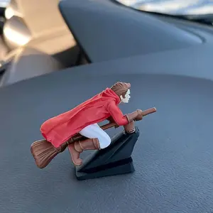 Witch Broomstick Dashboard Drift Ornament – Motion-Activated Drifting & Spinning Car Decor, Fantasy Broomstick Collectible Figurine, Fun Magic Gift for Car Enthusiasts & Witch/Wizard Fans