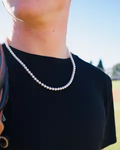 Pearl Beaded Necklace 6mm (Silver)