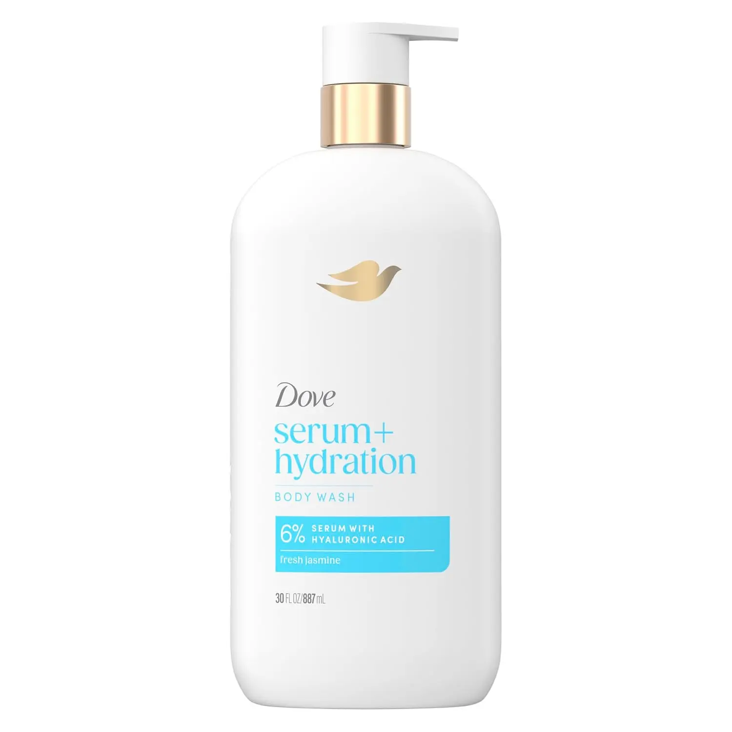 Dove Body Wash Hydration Boost Actively drenches 6% hydration 30 fl oz | For acne-prone skin, Helps illuminate and refine skin, With 6% hydrating serum