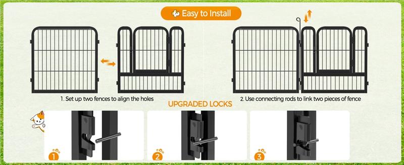 Yaheetech Dog Playpen 6 Panels Metal Pet Playpen Exercise Barrier Outdoor Indoor Fence with Door, 25/32/40/47 inch