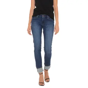 Mott & Bow Slim Straight Ridge Jeans Women's Jeans Lower Mid-rise Straight-legged Style Sculpted Waist Slimmer through the Legs