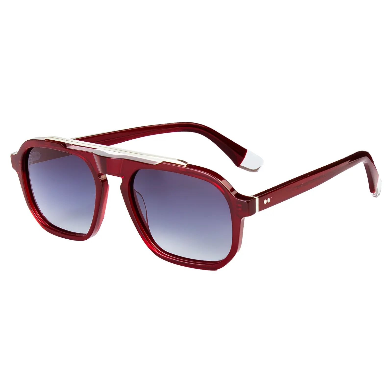 OUANGANC Red Aviator Sunglasses-Retro Square Sunglasses, Plastic Frame With UV400 Protection, Fashion Sunglasses for beach，Driving，walking full-rim protective