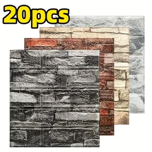 DIY Self-Adhesive Xpe Retro Wall Stickers, Foam Brick Wallpaper for Bedroom, Waterproof Home Decor, 3mm Thick, Multiple Colors Available