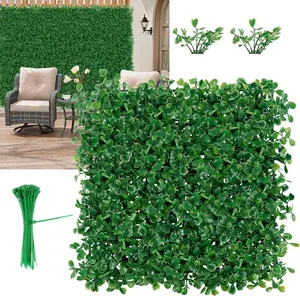 10×10 Artificial Boxwood Hedge Wall Panels, UV Resistant Green Grass Backdrop, Privacy Fence Screen for Indoor Outdoor Patio Balcony Garden Party Decor
