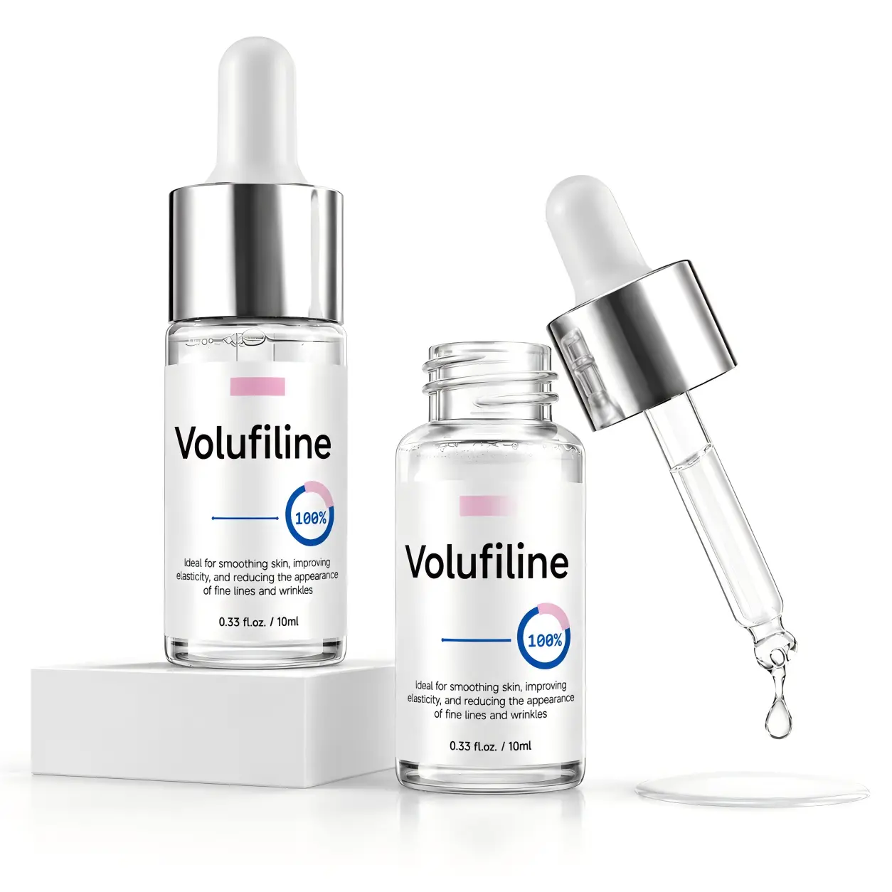 [New] Unisex 2-Pack 100% Volufiline Ampoule - Official Authentic Sederma France Product, 10ml (2*0.33 fl oz) Pure Serum - All Skin DIY Skincare Booster, Anti-Aging Hydrating Formula for Face Resilience