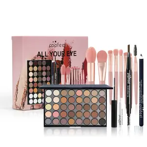 Cosmetics Kit, 12-Piece Eyeshadow Makeup Brush Set, Includes Eye Shadow Palette, Eyeliner Pen, Mascara & Brow Pencil, Perfect Gift Box for Beauty Lovers