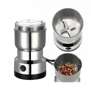Electric coffee bean grinder for home use, spice grinder, electric herb grinder, stainless steel, corrosion-resistant, easy to clean