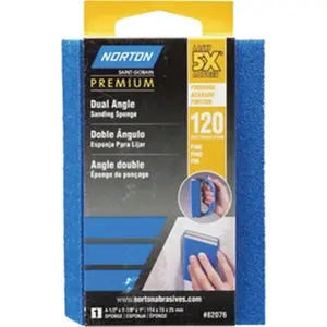 Norton 82076 5 x 120 Grit Dual Angle Sanding Sponge