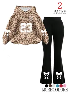 Women's Multi-Style Sporty Loose Butterfly Hoodies & Casual Shirts, Slim Fit Bow Tie Flared Bell Bottoms, Fashionable for Home Office & Leisure