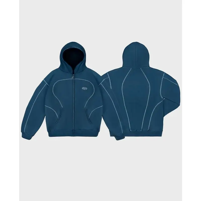 Navy Blue Zipper Sweatshirt