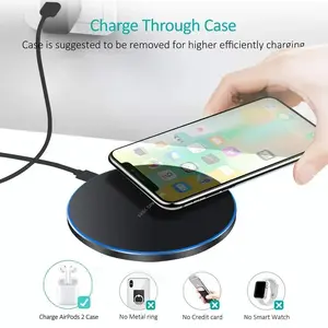 100W LED Light Wireless Charging Pad Charger - 15W/10W/7.5W Fast Charging Station for Smartphone 4/3 Pro2/1, Slim Design, Smart Indicator, USB-Cable Compatible Adapter
