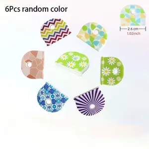 6-Pack Colorful Random Floral Key Covers, Durable Flexible Key Identifiers, Fun Design, Quick Identification, Ideal for Home & Office Keys, Keychain Accessories