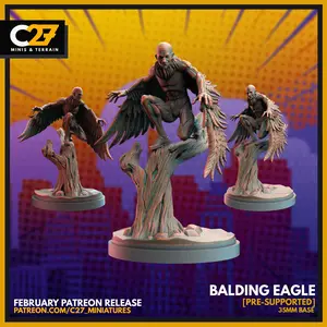 Vulture 40mm Scale 3D-Printed Character Figure Miniature, Crisis Protocol Proxy, Collectible Miniatures, C27, 3D-Printed Miniatures