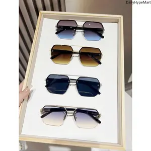 Women's 4-Pack Geometric Rimless Sunglasses, Stylish Shades, Ideal for Everyday Outdoor Use, Multi-Color Options, Sunglasses for Women